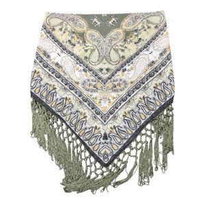 Fringed Paisley Triangle Scarf/Top
